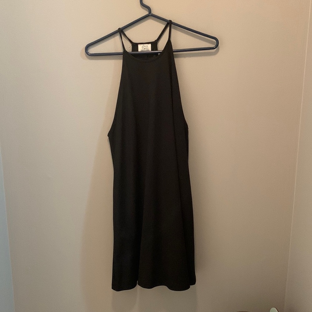 ZARA black scuba halter dress